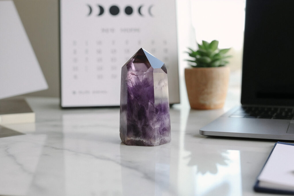 spiritual desk setup